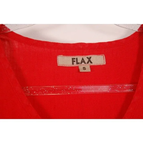 FLAX Women's 100% Linen S Lagenlook Minimalist Tank Sleeveless Knee High Dress - Picture 3 of 4